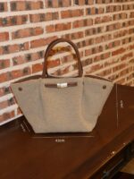 Plush Sherpa Tote Bag, Soft Structured Shoulder Luxury Handbag - Image 4