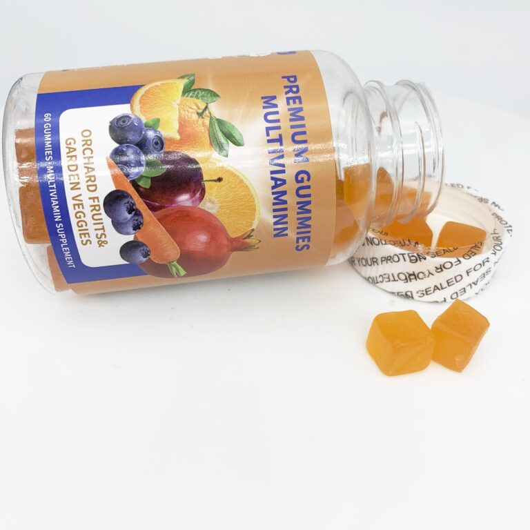 Multivitamin gummies with fruit and vegetable blend for immune support and daily nutrition