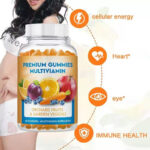 Multivitamin gummies with orchard fruits and garden vegetables ingredients blend