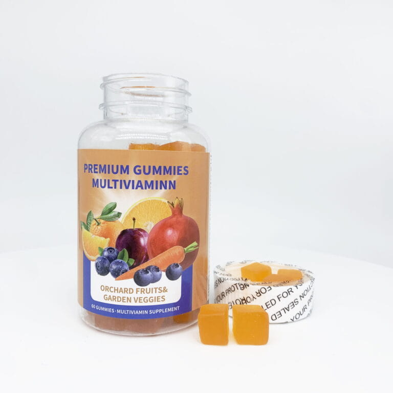 Multivitamin gummies with orchard fruits and vegetables blend for immune support and daily wellness