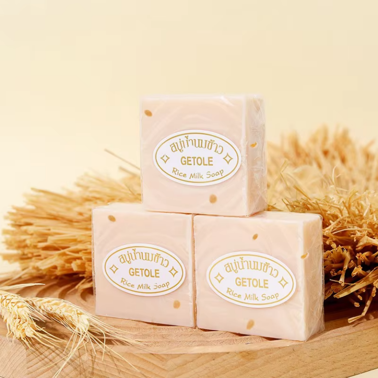 rice milk goat milk soap brightening cleansing bar 65g